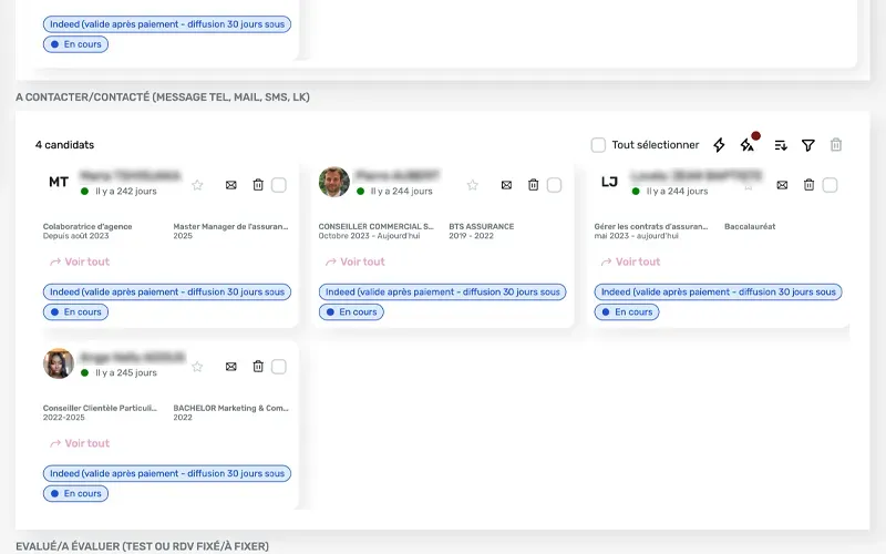 Centralisation des candidature ATS assur emploi
